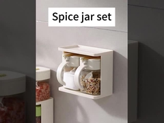 Durable 2 Griglie Condimenti chiari Contenitore di vetro Pottine Set con maniglia e cucchiaio